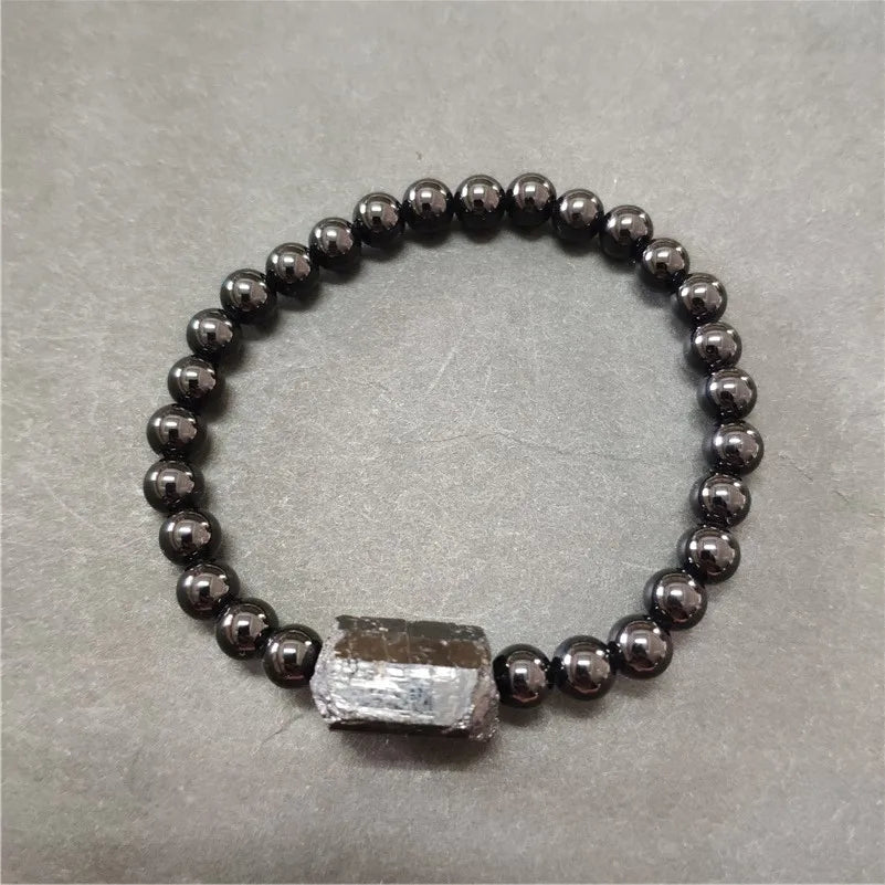 Tourmaline brute noire naturelle tourmli énergie minérale pierre de guérison oeil de tigre onyx hématite bracelets de perles pour homme femme