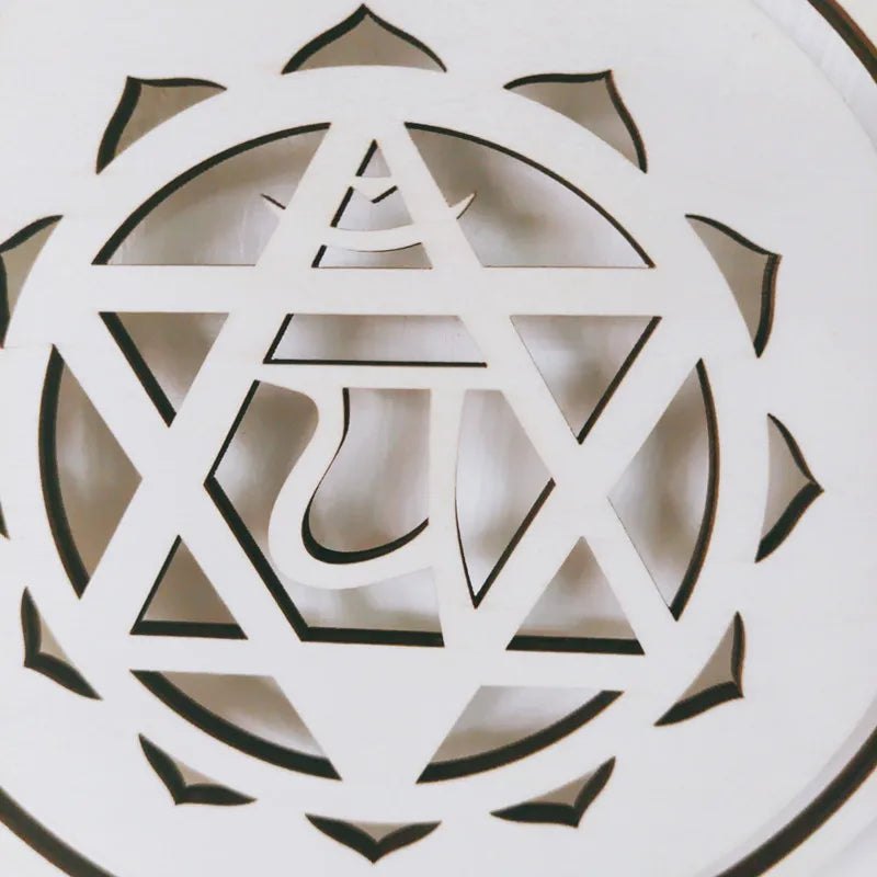 Yoga 7 Chakras bouddhiste Lotus Metatron hexagramme pendentif en bois tapisserie Ojibwe capteur de rêves sorcellerie tenture murale décor