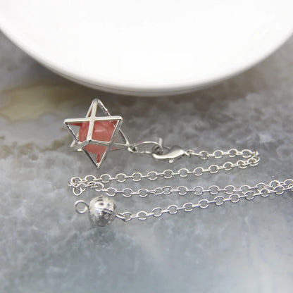 Merkaba-Pendentif en Pierre Naturelle pour Homme et Femme, Pendule en Clip Blanc, Howlite, Hématite, Hexagramme, Colliers de la raq, Bijoux de Cheminée