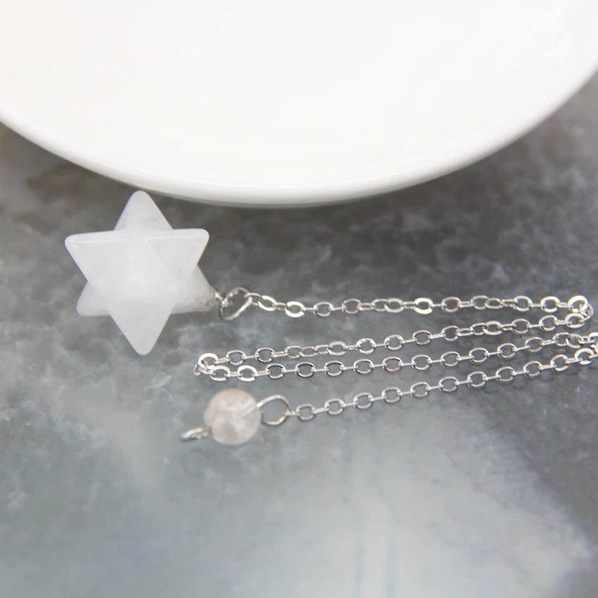 Pendentif Quartz en pierre naturelle pour hommes et femmes, cristal Merkaba, étoile, Onyx, Divination, bijoux tendance