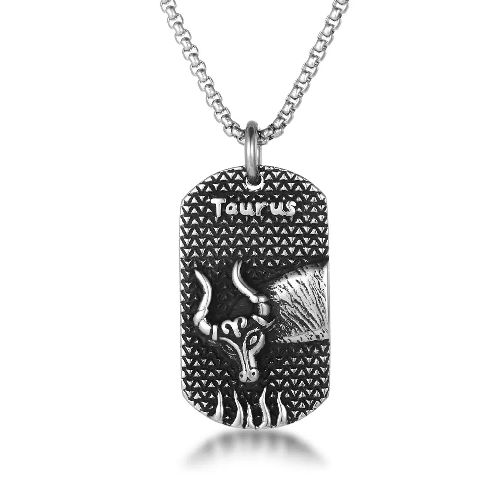 Collier Constellation Zodiac STRATravelling pour Homme, Acier Inoxydable, Bijoux à la Mode, Bélier Terminé, Vierge, Vèbre, Scorpion, 12 Styles