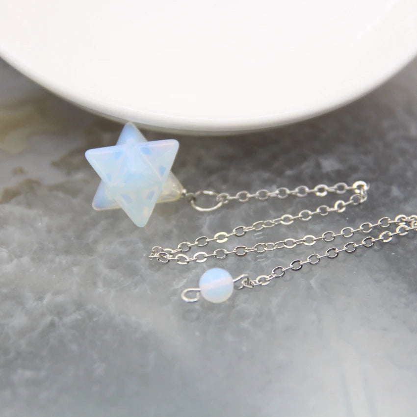 Pendentif Quartz en pierre naturelle pour hommes et femmes, cristal Merkaba, étoile, Onyx, Divination, bijoux tendance