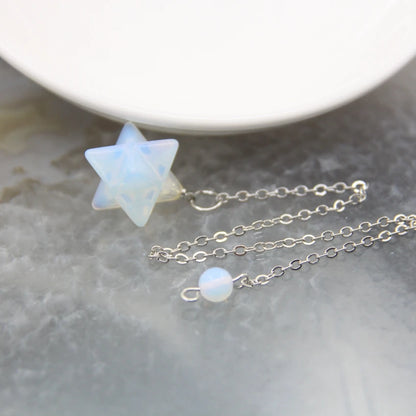 Pendentif Quartz en pierre naturelle pour hommes et femmes, cristal Merkaba, étoile, Onyx, Divination, bijoux tendance