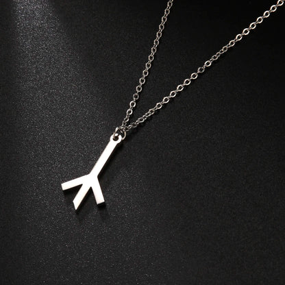 LIKGREAT Algiz Rune pendentif collier amulette nordique amitié païenne et Protection Talisman bijoux en acier inoxydable