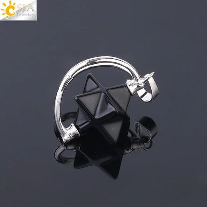 CSJA – pendentif Merkabah pour collier en pierre naturelle, cristal clair violet, guérison spirituelle, Reiki, bijoux Wicca F632