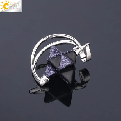 CSJA – pendentif Merkabah pour collier en pierre naturelle, cristal clair violet, guérison spirituelle, Reiki, bijoux Wicca F632
