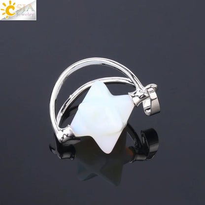 CSJA – pendentif Merkabah pour collier en pierre naturelle, cristal clair violet, guérison spirituelle, Reiki, bijoux Wicca F632