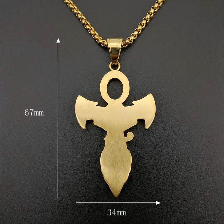 Collier avec pendentif en croix égyptien pour femmes et hommes, couleur or, en acier inoxydable, œil d'horus, glacé, Bling, bijoux égyptien
