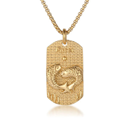 Collier Constellation Zodiac STRATravelling pour Homme, Acier Inoxydable, Bijoux à la Mode, Bélier Terminé, Vierge, Vèbre, Scorpion, 12 Styles