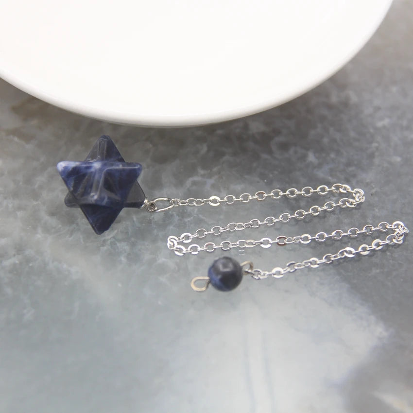Pendentif Quartz en pierre naturelle pour hommes et femmes, cristal Merkaba, étoile, Onyx, Divination, bijoux tendance