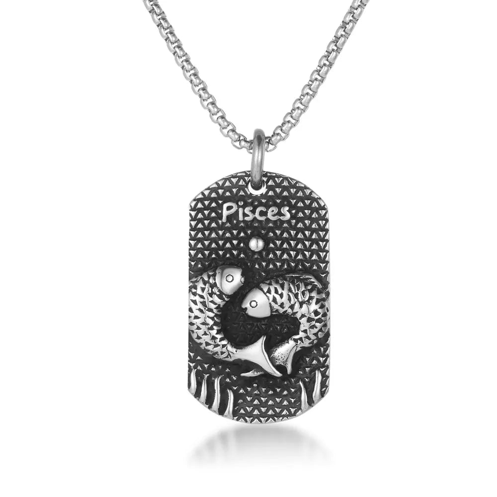 Collier Constellation Zodiac STRATravelling pour Homme, Acier Inoxydable, Bijoux à la Mode, Bélier Terminé, Vierge, Vèbre, Scorpion, 12 Styles