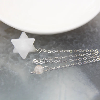 Pendentif Quartz en pierre naturelle pour hommes et femmes, cristal Merkaba, étoile, Onyx, Divination, bijoux tendance