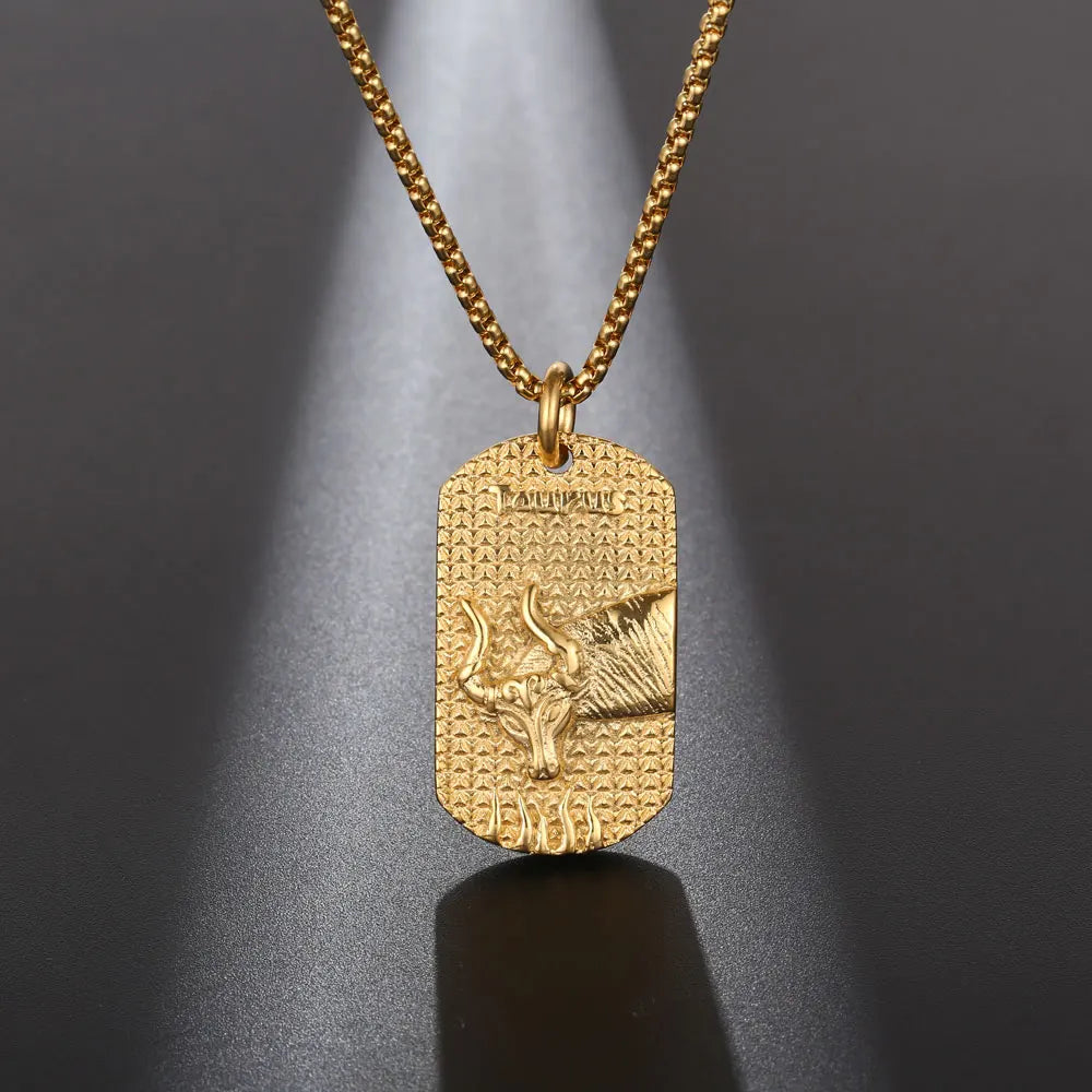 Collier Constellation Zodiac STRATravelling pour Homme, Acier Inoxydable, Bijoux à la Mode, Bélier Terminé, Vierge, Vèbre, Scorpion, 12 Styles