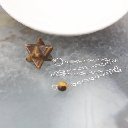 Pendentif Quartz en pierre naturelle pour hommes et femmes, cristal Merkaba, étoile, Onyx, Divination, bijoux tendance