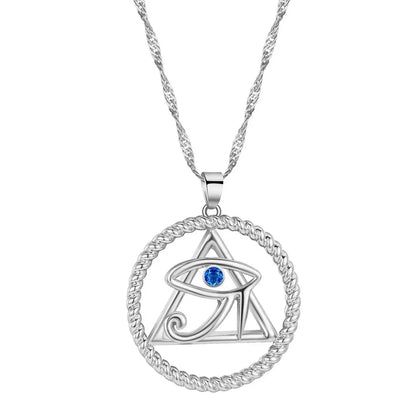 Kinitial nouveau CZ oeil d'horus egypte Protection pendentif à breloque Ankh croix collier religieux pour les femmes colliers ras du cou bijoux