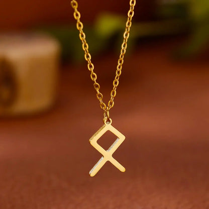 Vikings Rune pendentif collier en acier inoxydable pour femmes raffiné nordique runique pendentifs accessoires bijoux cadeau