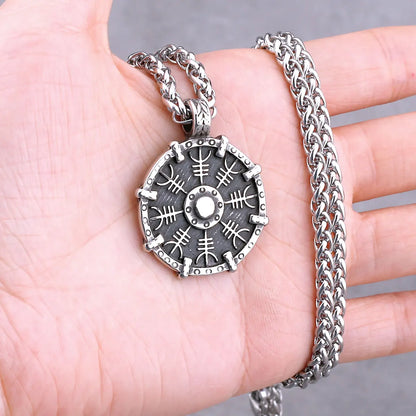 Vikings Odin Rune collier divers hommes nordique Vegvisir Valknut amulette pendentif en acier inoxydable Punk mode bijoux en gros