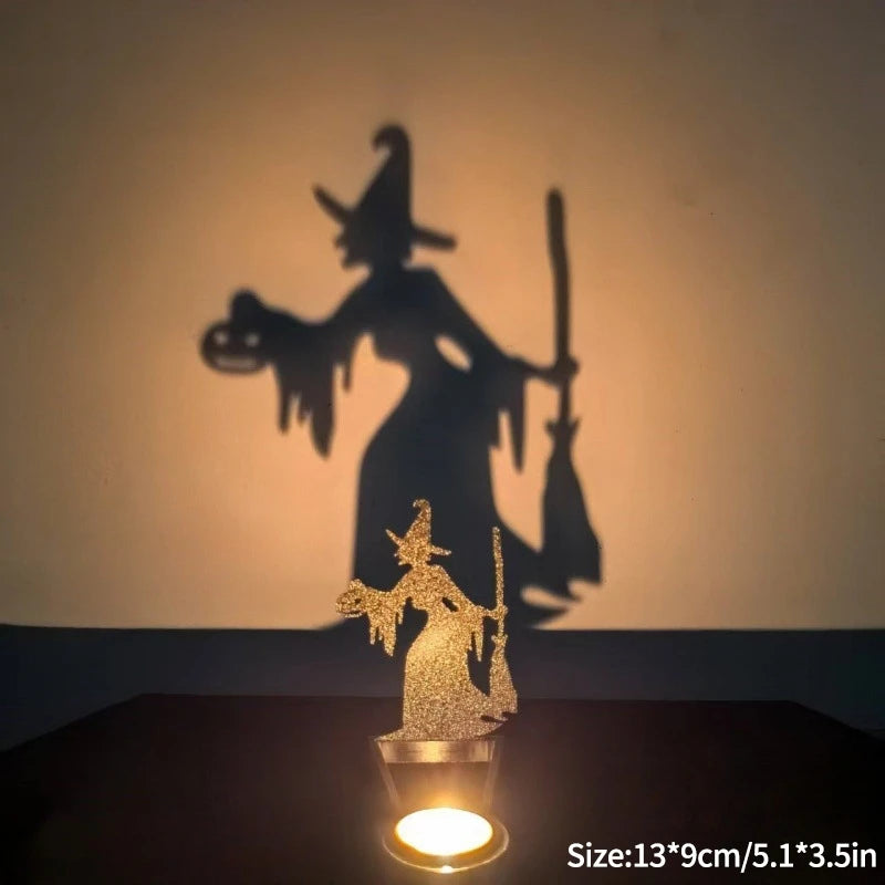 Support d'ombre amusant, bougeoir métallique, décoration d'halloween, ornements de bureau, bougies chauffe-plat effrayantes, décoration de fête