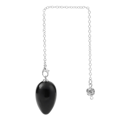 CSJA péndules en cristal pour radiesthésie Divination pierre naturelle pendentif en forme d'oeuf ésoteries radesthésie pendule Pendulo S973