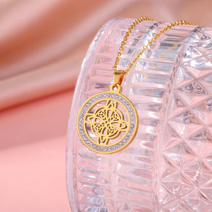 Skyrim Collier Nministériels d Sorcière en Acier Inoxydable, Pendentif Rond, Amulette Wicca, Bijoux Cadeau d'Anniversaire