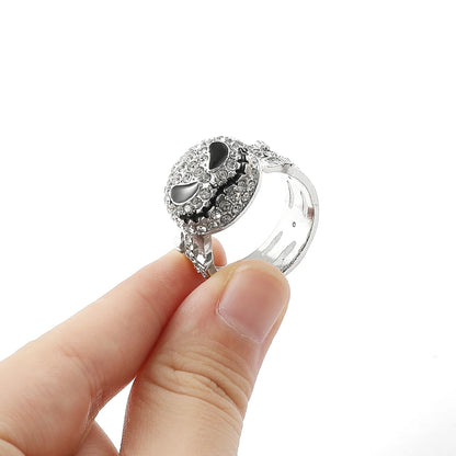 Disney-Jack Skellington Crystal Rings, L'Étrange Noël de monsieur Jack, Bijoux fantaisie, Accessoires hip hop, Bijoux pour femmes et hommes