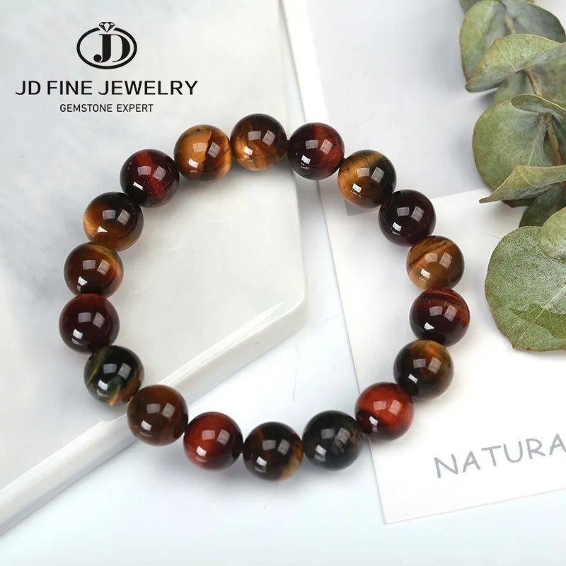 JD pierre naturelle bleu oeil de tigre Bracelets de perles femmes hommes Reiki guérison Yoga méditation bracelets porte-bonheur Pulseras bijoux cadeau