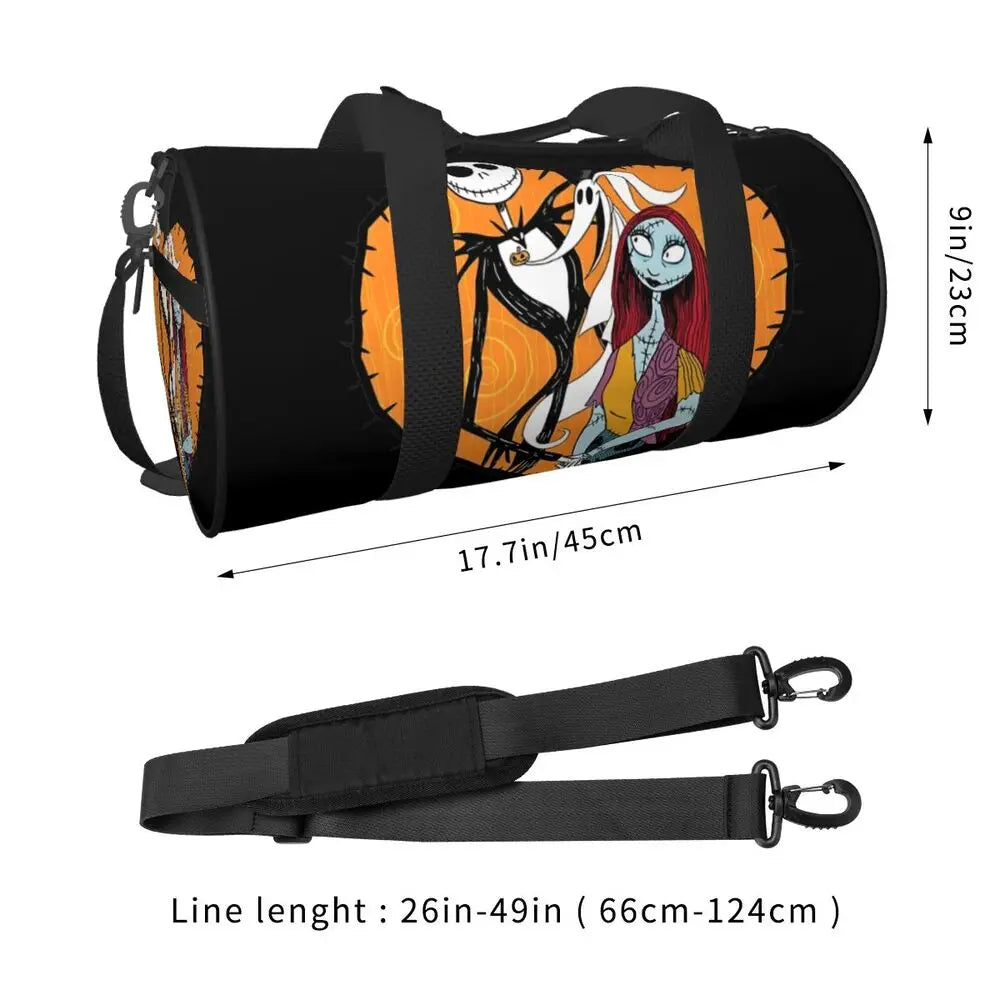 Sac fourre-tout de plage personnalisé Jack Skellington pour femmes, squelette vivant, grand compartiment, sacs de voyage pour salle de sport et plage