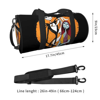 Sac fourre-tout de plage personnalisé Jack Skellington pour femmes, squelette vivant, grand compartiment, sacs de voyage pour salle de sport et plage