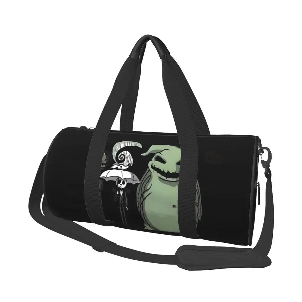 Sac fourre-tout de plage personnalisé Jack Skellington pour femmes, squelette vivant, grand compartiment, sacs de voyage pour salle de sport et plage