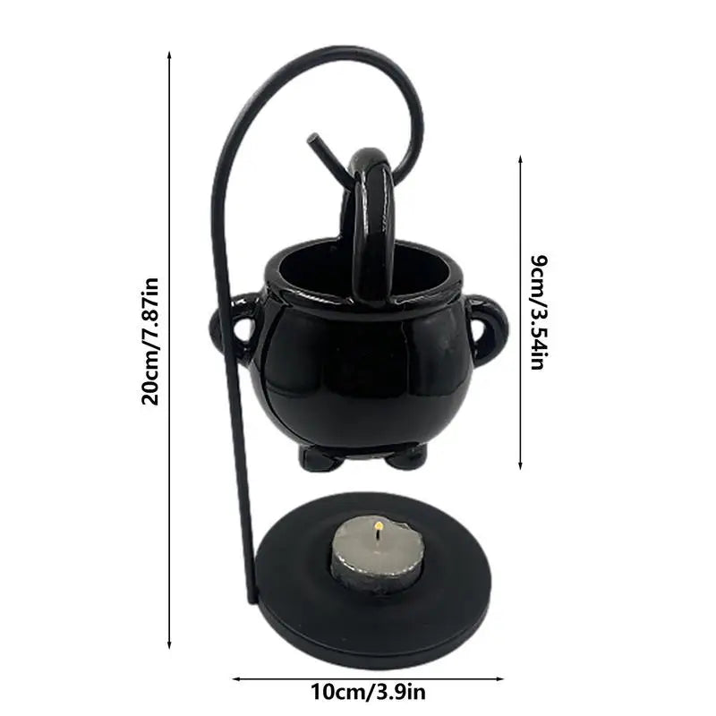 Chaudron suspendu brûleur de cire sorcière chaudron Pot bougeoir fournitures de sorcellerie huile essentielle encens arôme diffuseur décor à la maison