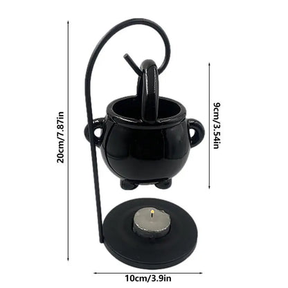 Chaudron suspendu brûleur de cire sorcière chaudron Pot bougeoir fournitures de sorcellerie huile essentielle encens arôme diffuseur décor à la maison