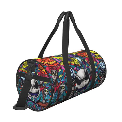 Sac fourre-tout de plage personnalisé Jack Skellington pour femmes, squelette vivant, grand compartiment, sacs de voyage pour salle de sport et plage