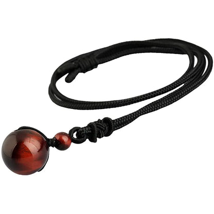 Colliers en pierre d'oeil de tigre naturel pour hommes, pendentifs de perles rondes de haute qualité, chaîne de corde à la mode, bijoux porte-bonheur