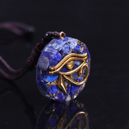 Oeil de Ra Horus Orgonite pendentif obsidienne Reiki Quartz Reiki cristal de guérison collier d'énergie réglable égyptien ancien