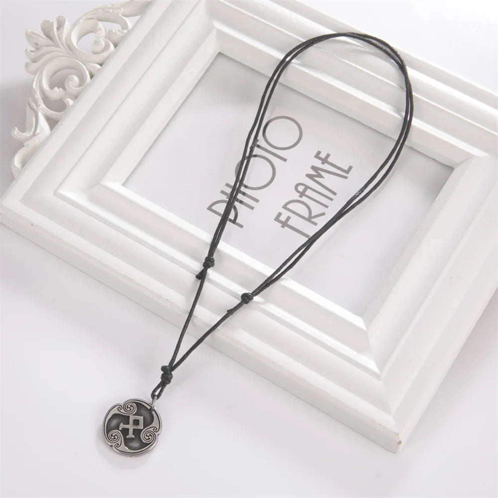 EUEAVAN rétro mystérieux Runes collier Viking bijoux corde chaîne réglable colliers en acier inoxydable pendentif amulette bijoux