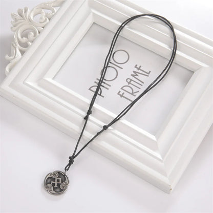 EUEAVAN rétro mystérieux Runes collier Viking bijoux corde chaîne réglable colliers en acier inoxydable pendentif amulette bijoux