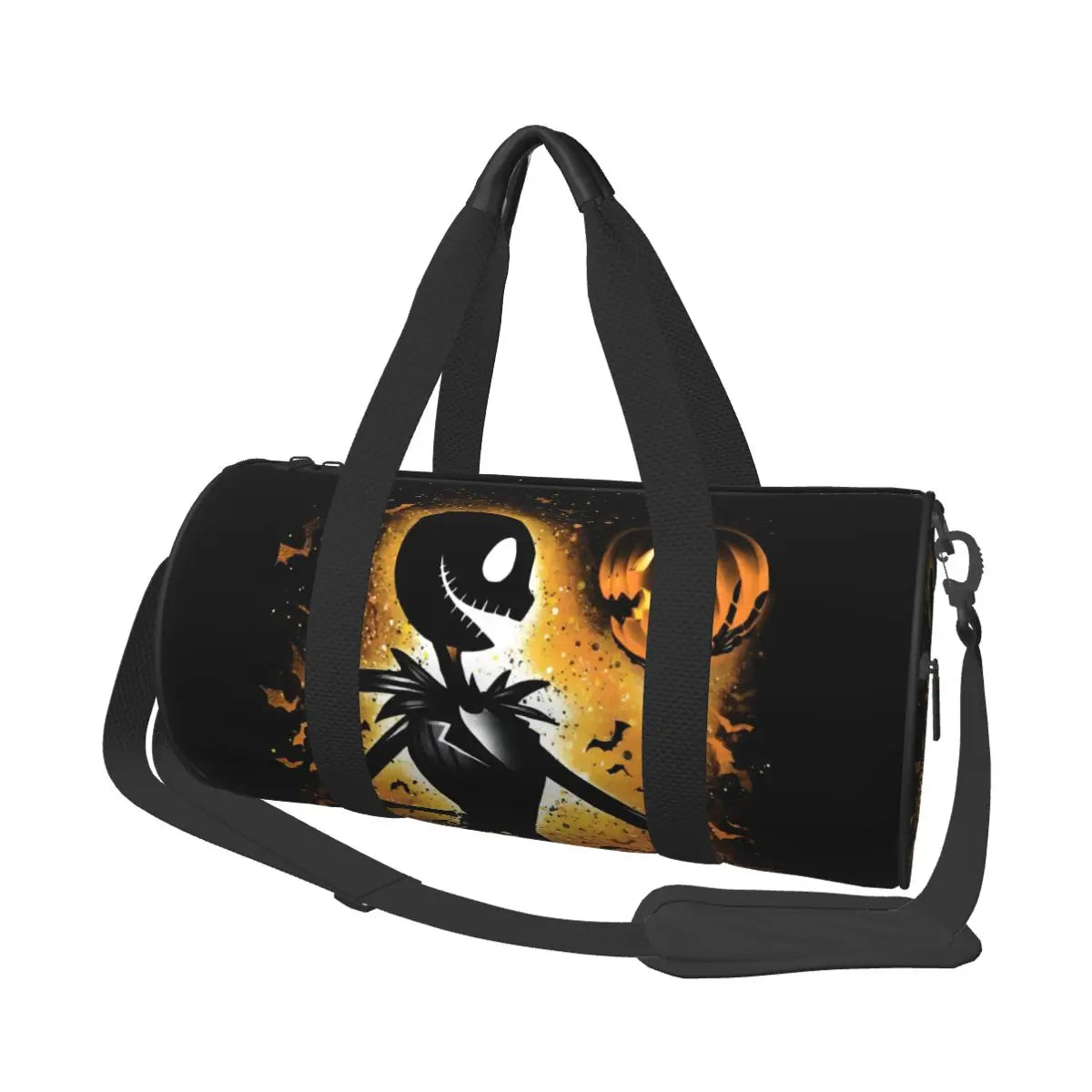 Sac fourre-tout de plage personnalisé Jack Skellington pour femmes, squelette vivant, grand compartiment, sacs de voyage pour salle de sport et plage