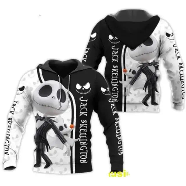 Le cauchemar avant noël Jack Skellington 3d sweat à capuche hommes mode sweats Disney Halloween Harajuku sweat à capuche décontracté