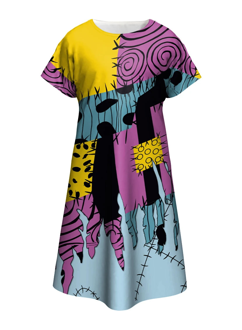 [Tu es mon Secret] le cauchemar avant noël Anime Cosplay Costume Halloween Sally fille imprimé fête body