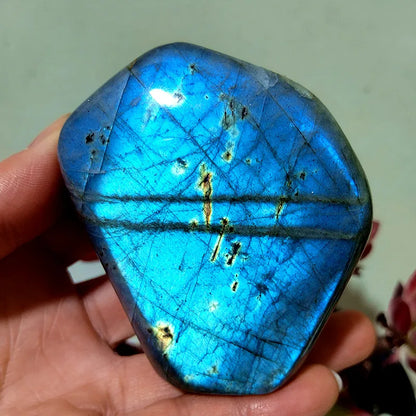 Pierre naturelle bleu jaune Labradorite cristal forme libre méditation sorcellerie Reiki guérison coeur Feng Shui cristal décor de chambre