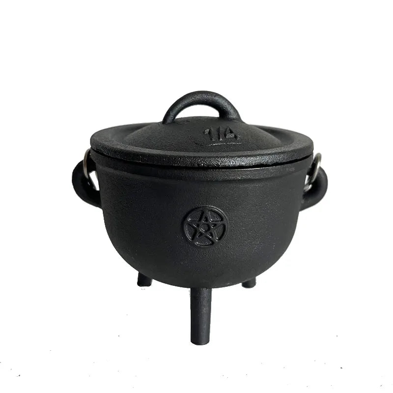 Chaudron à Trois Pieds en Fonte pour Halloween, Pentacle, Sorcière Magique, Nina Ible, Alerte de Table, Pot Brûlant