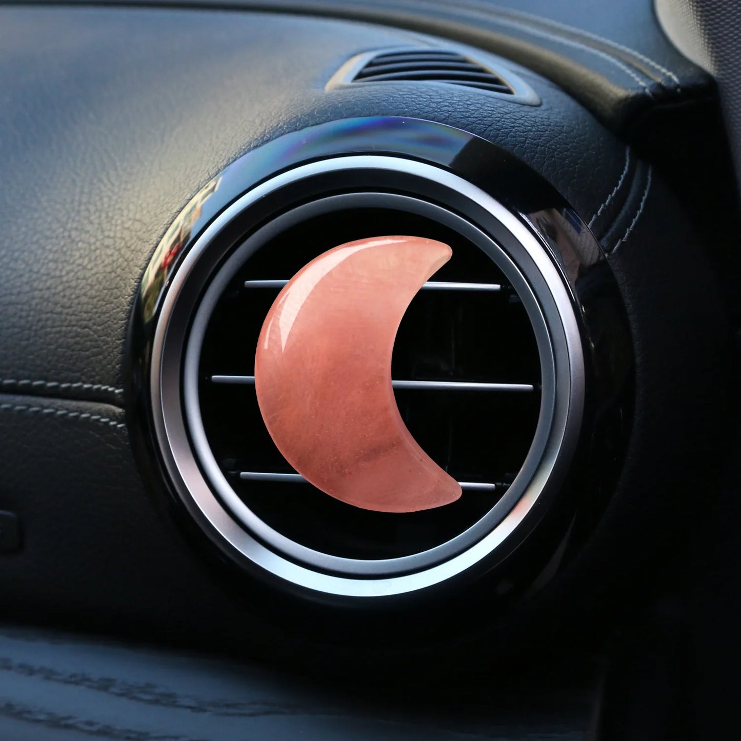 Réinitialisation de parfum d'aromathérapie de voiture, pierre naturelle de guérison CitroQuartz, pierre précieuse de lune et d'étoile, décoration intérieure, 1PC