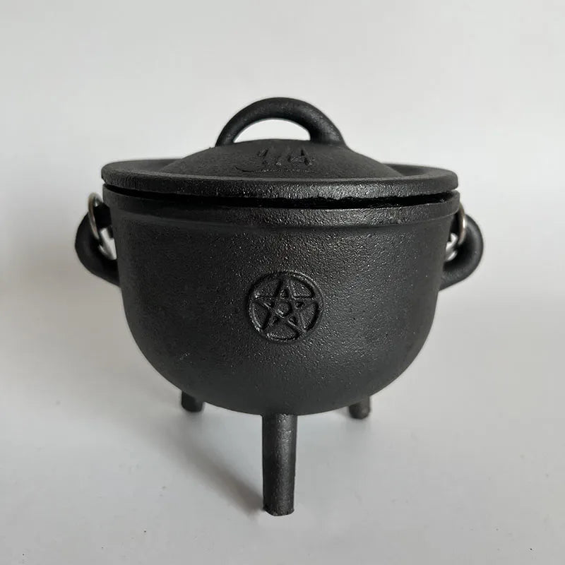 Chaudron à Trois Pieds en Fonte pour Halloween, Pentacle, Sorcière Magique, Nina Ible, Alerte de Table, Pot Brûlant