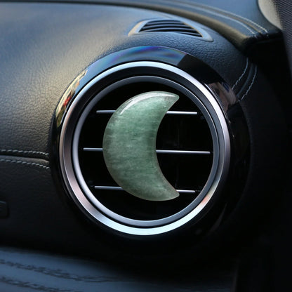 Réinitialisation de parfum d'aromathérapie de voiture, pierre naturelle de guérison CitroQuartz, pierre précieuse de lune et d'étoile, décoration intérieure, 1PC