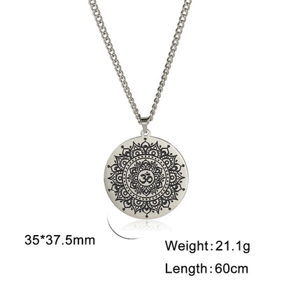 EUEAVAN Yoga Lotus Ohm symbole pendentif collier hindou bouddhiste chaîne en acier inoxydable méditation spirituelle religieux bijoux cadeaux