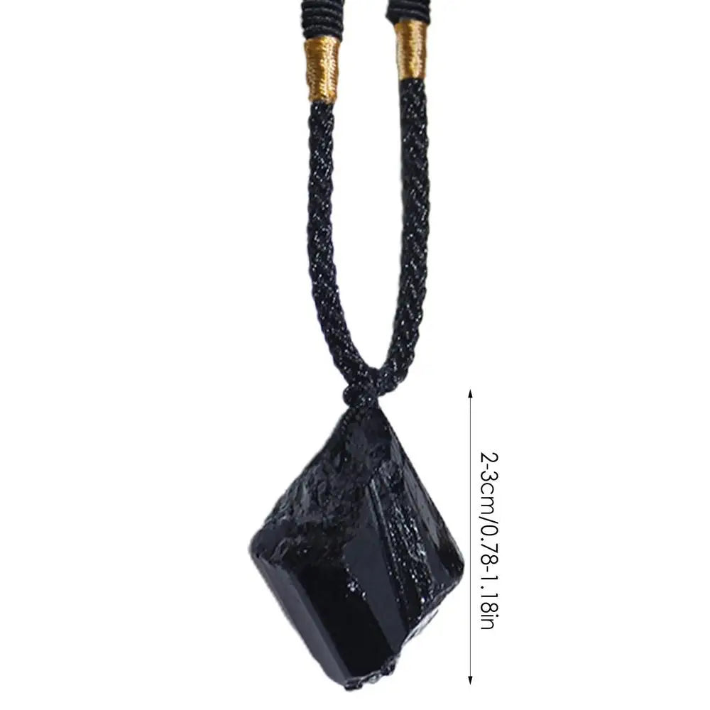 Collier Tourmaline noire naturelle, 1 pièce, bijoux Chakra de roche minérale, pendentif en pierre de cristal de Quartz pour homme, forme irrégulière