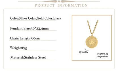 EUEAVAN Yoga Lotus Ohm symbole pendentif collier hindou bouddhiste chaîne en acier inoxydable méditation spirituelle religieux bijoux cadeaux