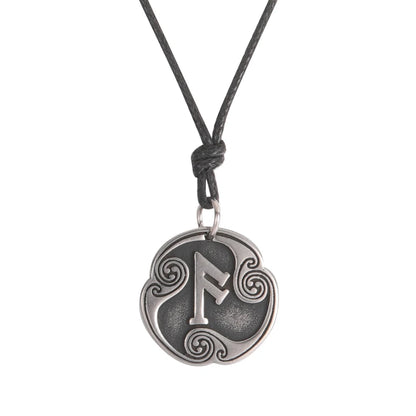 EUEAVAN rétro mystérieux Runes collier Viking bijoux corde chaîne réglable colliers en acier inoxydable pendentif amulette bijoux