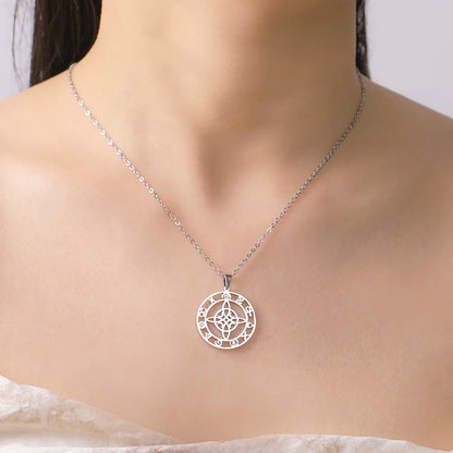Dawapara-Collier à Nministériels d de Sorcière en Acier Inoxydable pour Femme, Amulette de Protection, Bijoux Wiccan