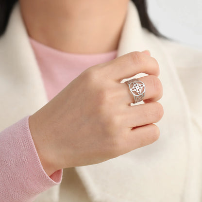 LIKGREAT bague noeud de sorcière pour femmes hommes creux en acier inoxydable bagues celtique Vintage amulette Protection Couple bijoux cadeaux